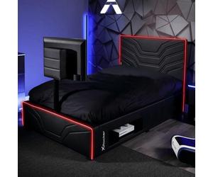 X Rocker Oracle Double Led Tv Gaming Bed With Mattress - Black Rgb