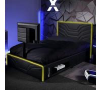 X Rocker Oracle TV Gaming Bed - Black/Double