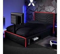 X Rocker Oracle TV Gaming Bed Black Small Double