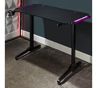 X ROCKER Panther RGB Gaming Desk with Neo Motion Multicolour LED Lighting Technology and Free Mouse Pad Included, Sturdy Home Office Computer Table