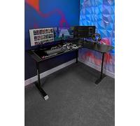 X Rocker Panther XL Corner Reversible Gaming Desk with Smooth-Glide Mousepad Carbon