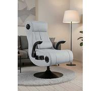 X Rocker Play Deluxe 4.1 Multi-Stereo Audio Media Chair with Vibration - Silver Clear