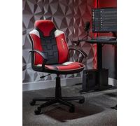X Rocker Saturn Black/Red/Grey Mid-Back Esport Gaming Chair Black