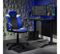 X Rocker Saturn Ergonomic Mid Back PC Gaming Chair with Swivel Base in Blue X Rocker Blue