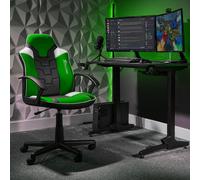X Rocker Saturn Ergonomic Mid Back PC Gaming Chair with Swivel Base in Green X Rocker Green