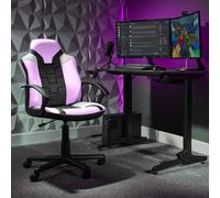 X Rocker Saturn Ergonomic Mid Back PC Gaming Chair with Swivel Base in Pink X Rocker Pink