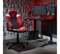 X Rocker Saturn Ergonomic Mid Back PC Gaming Chair with Swivel Base in Red X Rocker Red