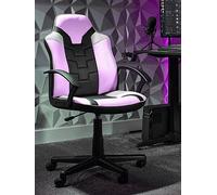 X Rocker Saturn White/Pink/Grey Mid-Back Esport Gaming Chair Pink