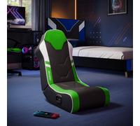 X Rocker Shadow 2.0 Audio Floor Rocker Gaming Chair For Kids - Green And Black