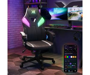 X Rocker Tempest Ergonomic PC Gaming Chair with LED Lights Black