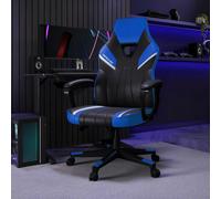 X Rocker Tempest Ergonomic PC Office Gaming Chair with Extra Wide Seat in Blue X Rocker Blue