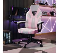 X Rocker Tempest Ergonomic PC Office Gaming Chair with Extra Wide Seat in Light Pink X Rocker Light Pink