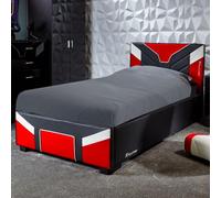 X Rocker X-Rocker Cerberus Ottoman Gaming Bed, 3Ft Single Upholstered Bedstead With Storage With 90X190Cm Mattress Included - Red