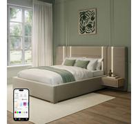 X Rocker Xr Living Amelia Ottoman Double Hotel Bed With Bedside Tables And App Controlled Lights - Beige