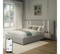 X Rocker Xr Living Amelia Ottoman Double Hotel Bed With Bedside Tables And App Controlled Lights - Grey