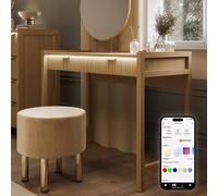 X Rocker Xr Living Dakota Dressing Table With 2 Drawers And App Controlled Led Lights - Wild Oak