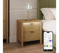 X Rocker Xr Living Dakota Bedside Table With Two Drawers And App Controlled Led Lights - Wild Oak