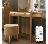 XR Living Dakota Dressing Table With app controlled RGB Lights - Wild Oak, Brown