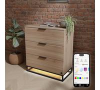 X Rocker Denver Chest Of 3 Drawers With LED App Control Lights in Light Oak X Rocker Light Oak