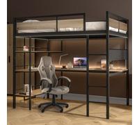 Denver High Sleeper With App Controlled LED Lighting X Rocker Light Brown Double