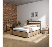 Denver Ottoman Bed With App Controlled LED Lighting X Rocker Light Brown Double