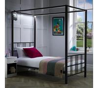 XR Living Fern 4 Poster Single Bed Frame - Black
