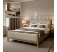 X Rocker Xr Living Leonie Wooden Shadow Ottoman Double Bed Frame - Natural - Ash