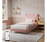 X Rocker Xr Living Lily Single Bed Frame With App Controlled Led Lights - Pink