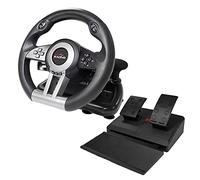 X-Rocker XR Racing Racing Wheel and Floor Pedals, Vibration, Paddle Shifters for Gears, 180° Ultra Responsive for PS4, Xbox One, Gaming PC and Nintendo Switch