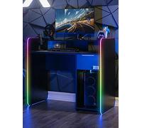X Rocker Electra Gaming Desk With Wireless Charging And App Controlled Led Lights