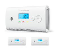X-Sense Portable Carbon Monoxide Detector for Travel & Home, Replaceable-Battery-Powered CO Alarm with LCD Display and Peak Level Memory, XC0N-SR, 2-Pack