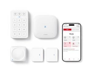 X-Sense Smart Home Security Systems, Wireless alarm systems, Works with Alexa, Supports Mobile App Alerts, Includes 1 Base Station, 2 Door Alarms, 1 Motion Alarm, 1 Keypad, AS05