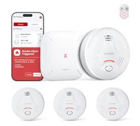X-Sense Smart Smoke Alarm with SBS50 Base Station for Home with Magnetic Mount, Wireless Interlinked Fire Alarm, 10-Year Life and Replaceable Battery, App Function, SD11-MR31