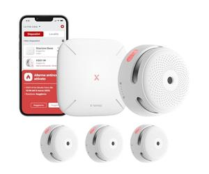 X-Sense Smart Smoke Detector, Home Security Kit with SBS50 Base Station, Conforms to EN14604, Compatible with X-Sense Home Security App, FS31