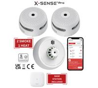 X-SENSE Smart Smoke Detectors & Heat Alarms With Base Station: 2 Smoke / 1 Heat