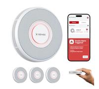 X-Sense Smart Wi-Fi Smoke Alarm with Voice Alerts and 17 Locations, Fire Alarm, 1.3 in (33 mm) Thick, XS0B-iR, 3-Pack