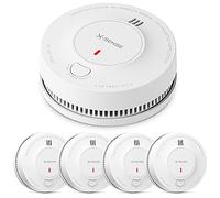 X-Sense Smoke Alarm, 10-Year Battery Fire Alarm Smoke Detector with LED Indicator & Silence Button, Conforms to EN14604 Standard, SD2J0AX, 5-Pack