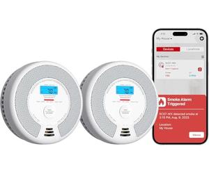 X-Sense Wi-Fi Combination Smoke Alarm and Carbon Monoxide Alarm with Replaceable Battery, Smart Fire Alarm Compatible with X-Sense Home Security App, SC07-WX, 2-Pack