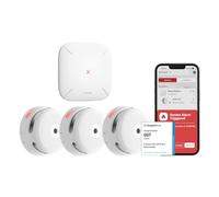 X-Sense Wi-Fi Smoke Alarms for Home with SBS50 Base Station, Wireless Interlinked Smart Smoke Alarm Home Security System, Smart Fire Alarm, Compatible with X-Sense Home Security APP, FS31
