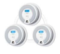 X-Sense Wireless Interlinked Smoke and Carbon Monoxide Alarm, SC07-W,3-Pack | with LCD Display & 10-Year Battery, Link+ Series
