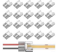 X Shape 2 Pin LED Connector 8mm for Cross Links(20PCS) | Compatible with 20 AWG wire, works on 5V 12V 24V systems, for ideal for COB and for smd tapes