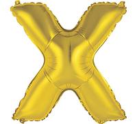 X- Shaped Gold Foil Balloon (35cm) - Unique & Brilliantly Shiny Design - Perfect for Birthdays, Anniversaries & Celebrations - 1 Pc