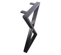 X-Shaped Industrial Steel Table Legs - Heavy-Duty Black & Silver Iron Frame for DIY Furniture, Coffee Table Support, Sturdy Bold Steel Design