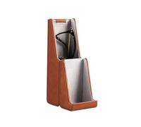 X-SHIYUN Flip-Top Eyeglasses Cases，Hard Shell Eyeglasses Case，PU Leather Glasses Case，Cellphone Holder Glasses Box for Women Men（Brown）, Brown, Medium