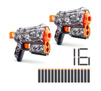 XSHOT Skins Flux, Illustrate, Foam Dart Blaster (2 Pack, 16 Darts) Air Pocket Dart Technology, Major Brand Compatible, Toy Foam Dart Blaster for Kids, Teens, Adults, Frustration Free Packaging