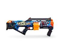 X-Shot Skins Last Stand - Game Over - Spring Pressure Dart Blaster with Drum Magazine, 16 Darts & Unique Look