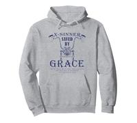 X-Sinner Saved by Grace Verse: Christian Faith Motorcycle Pullover Hoodie