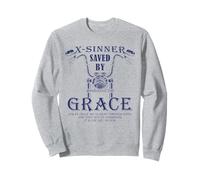 X-Sinner Saved by Grace Verse: Christian Faith Motorcycle Sweatshirt