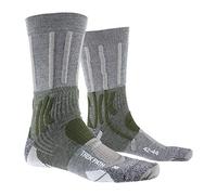 X-Socks Men Trek Path Socks - Dolomite Grey/Forest Green, 39-41