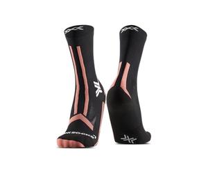 X-Socks Women's Trailrun Discover Crew - High Performance Trail Running Socks, Breathable & Comfortable - Perfect Thermal Regulation & Ventilation - Optimal Protection for Trail Running - Black/Rose